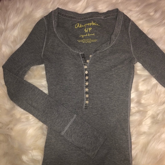 Aeropostale Tops - Women’s Grey Button Down Long Sleeve Aeropostale Tops - Women’s Grey Button Down Long Sleeve